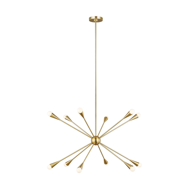 Jax Large 12-Light Chandelier in Burnished Brass