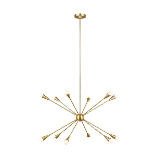 Jax Large 12-Light Chandelier in Burnished Brass