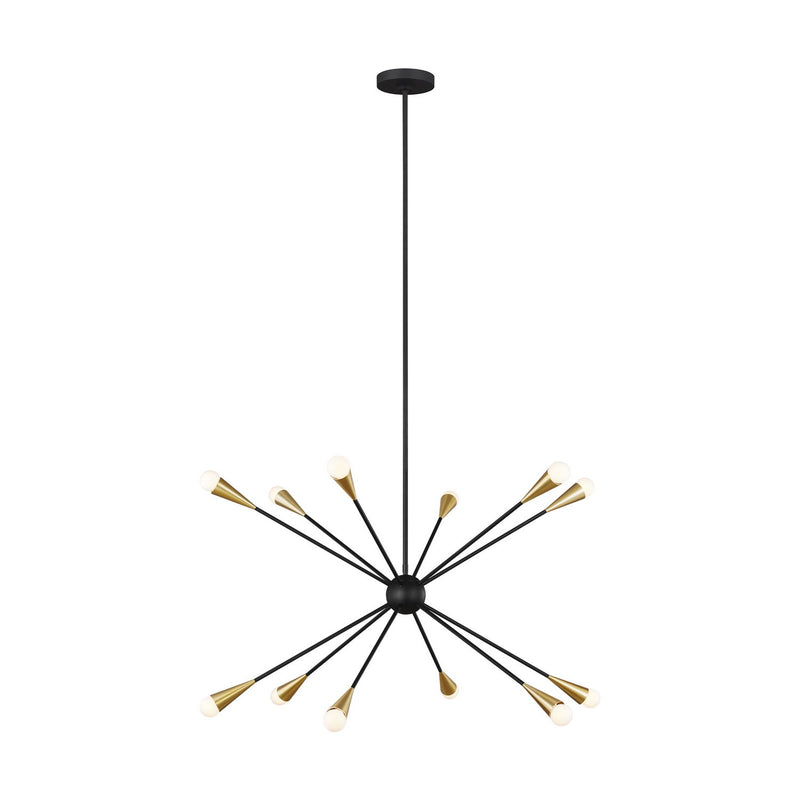 Jax Large 12-Light Chandelier in Midnight Black