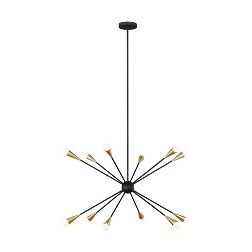 Jax Large 12-Light Chandelier in Midnight Black