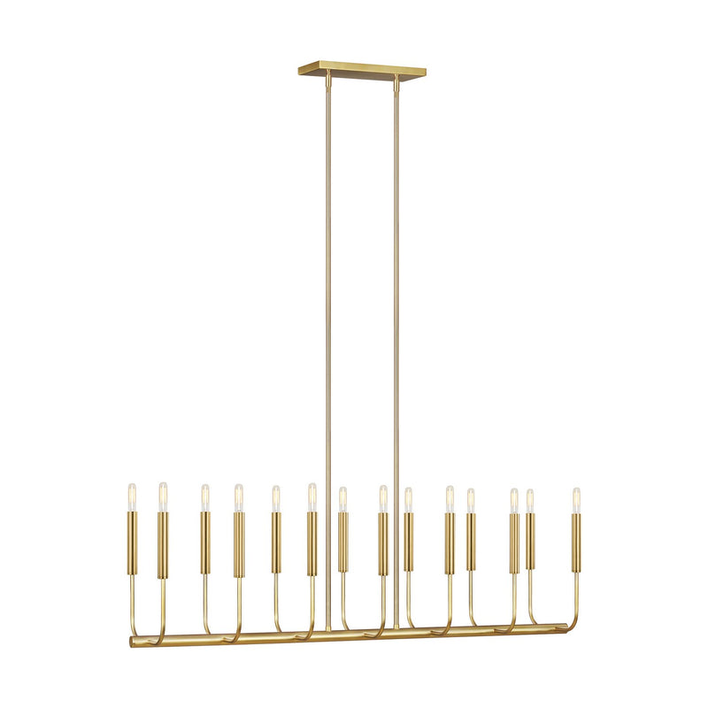 Brianna 14-Light Linear Pendant in Burnished Brass