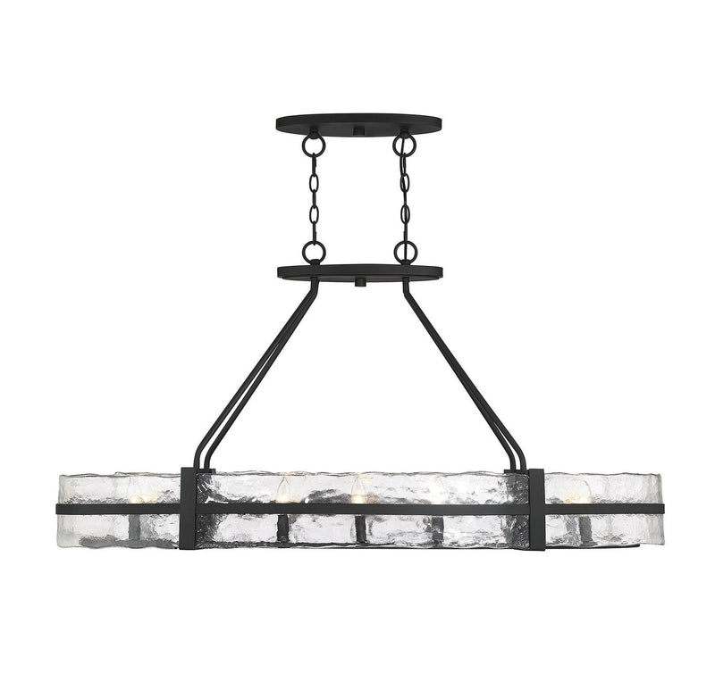 Hudson 10-Light Oval Chandelier in Matte Black