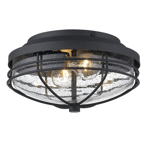 Seaport 2-Light Outdoor Flush Mount in Natural Black