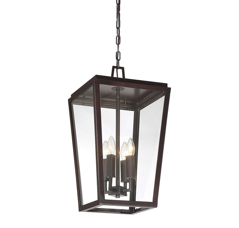 Milton 4-Light Outdoor Lantern Pendant in English Bronze
