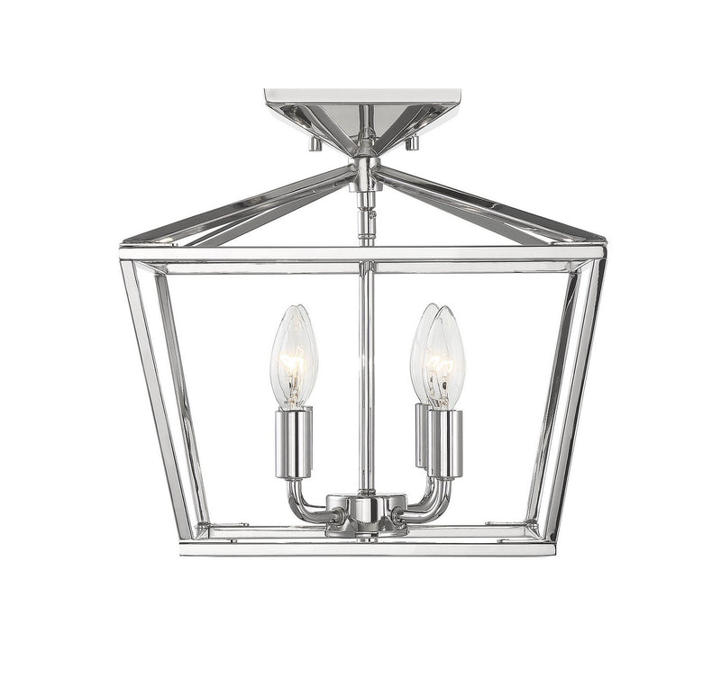 Townsend 4-Light Semi-Flush Mount in Polished Nickel