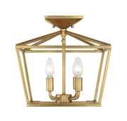 Townsend 4-Light Semi-Flush Mount in Warm Brass