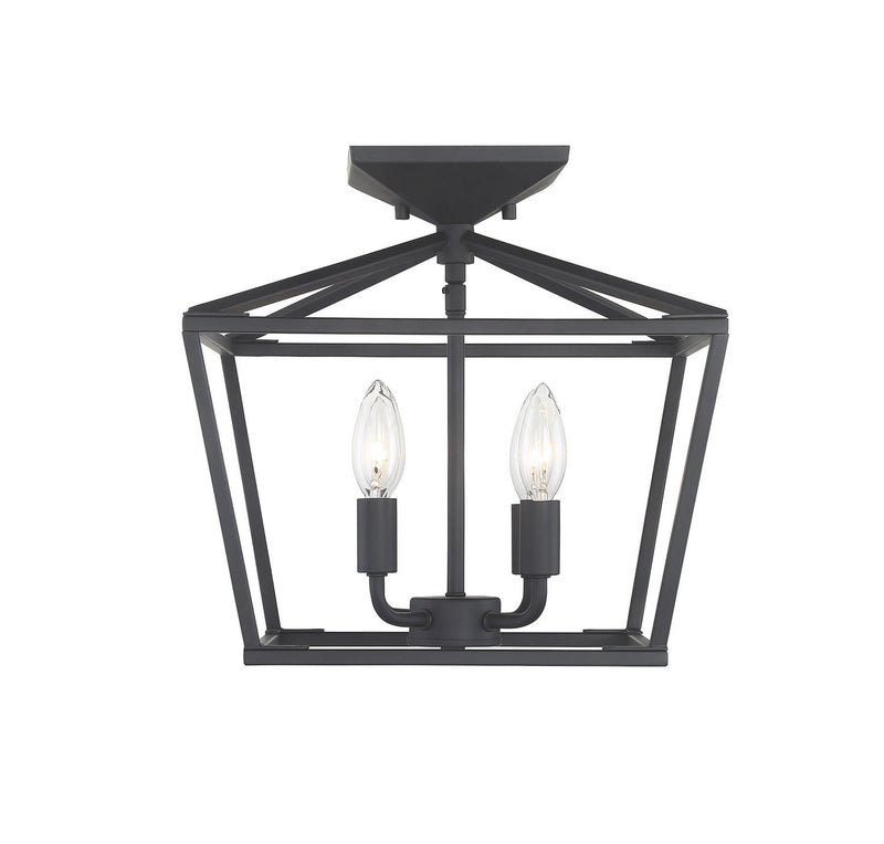Townsend 4-Light Semi-Flush Mount in Matte Black
