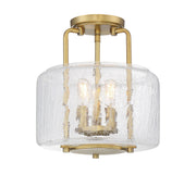 Avalon 3-Light Semi-Flush Mount in Warm Brass