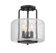 Avalon 3-Light Semi-Flush Mount in Black