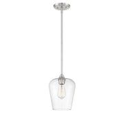 Octave Clear Glass Mini Pendant in Satin Nickel