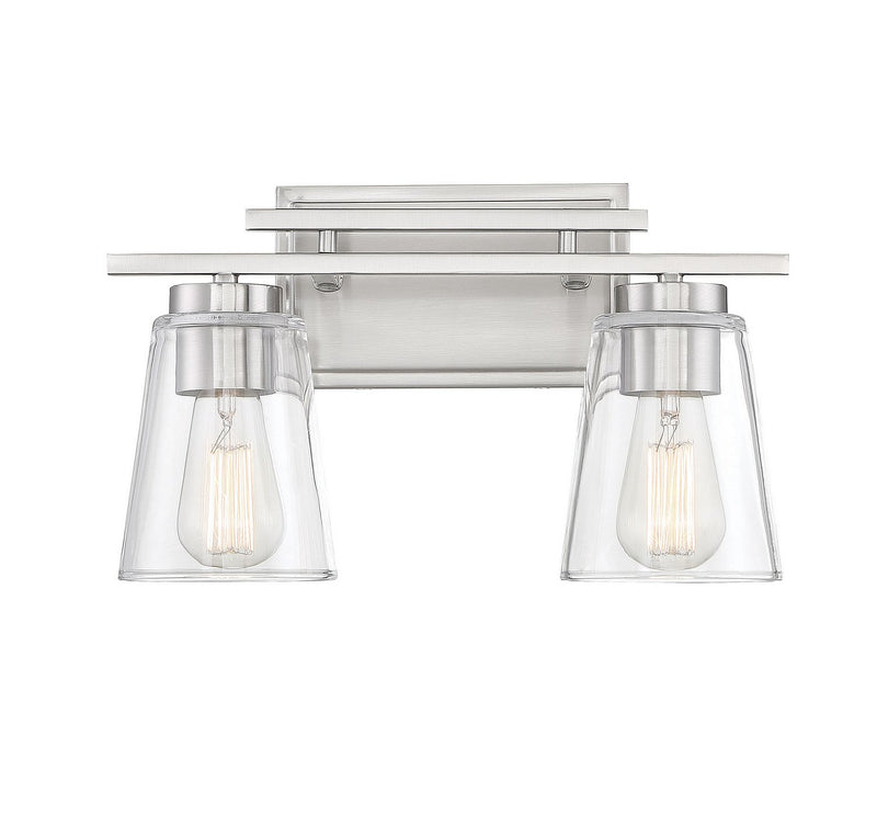 Calhoun 2-Light Bath Vanity Light in Satin Nickel
