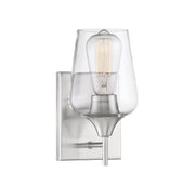 Octave Clear Glass Bath Sconce in Satin Nickel