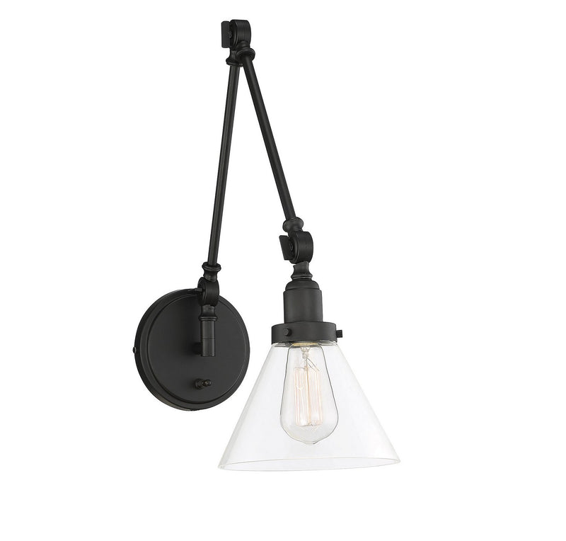 Drake Swing Arm Wall Lamp in Matte Black