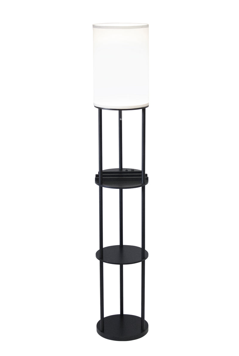 Charging Station Floor Lamp in Black