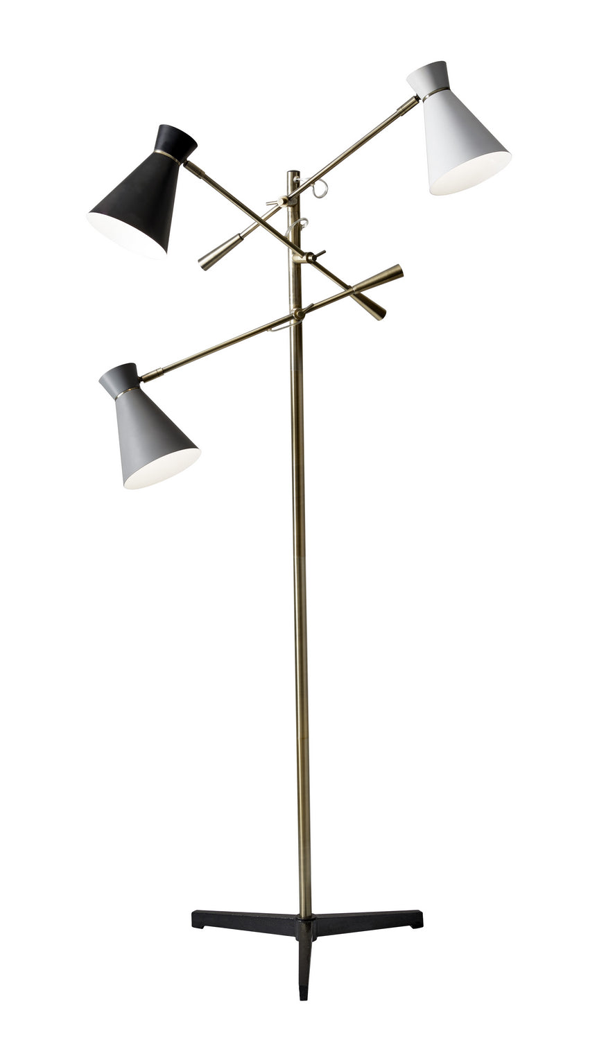 Lyle Three Light Floor Lamp in Black Cast Iron
