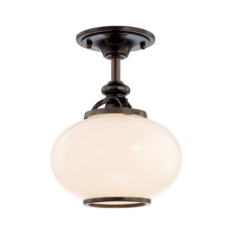 Canton Small Semi-Flush Mount in Old Bronze
