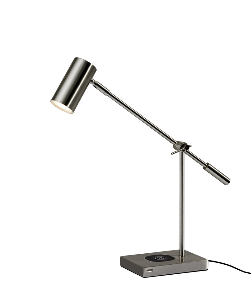 Collette LED Desk Lamp in Brushed Steel
