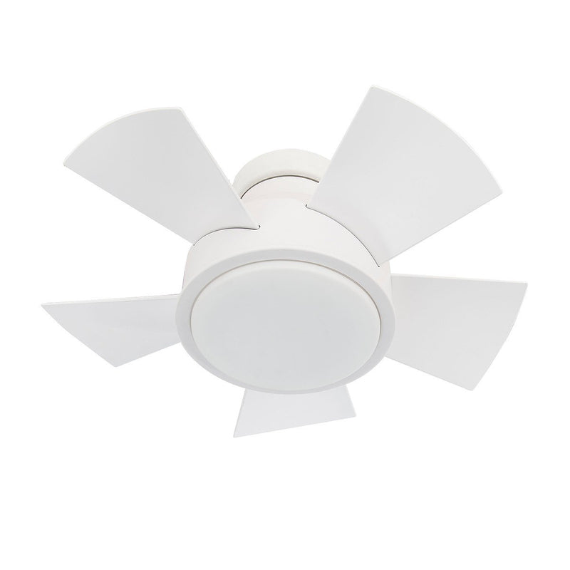 Vox 26" Outdoor Flush Mount Ceiling Fan with Light in Matte White