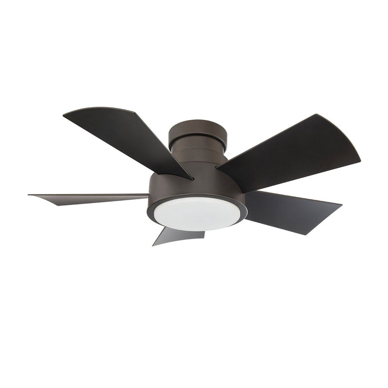 Vox 38" Outdoor Flush Mount Ceiling Fan with Light in Bronze
