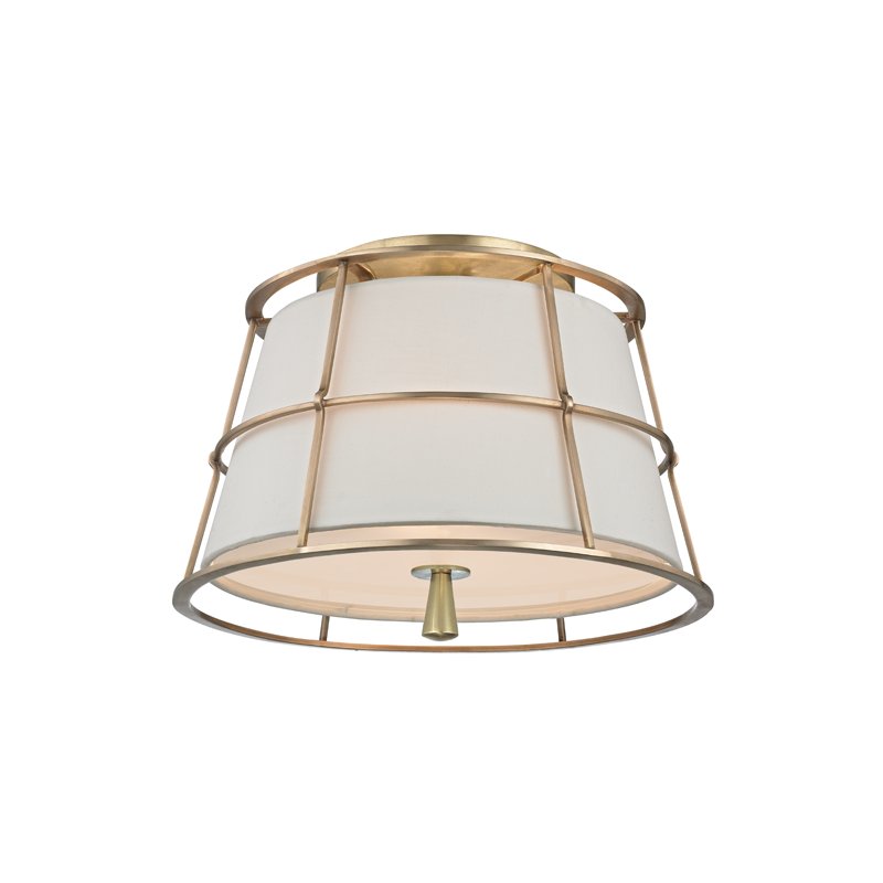 Savona 2-Light Semi-Flush Mount in Aged Brass