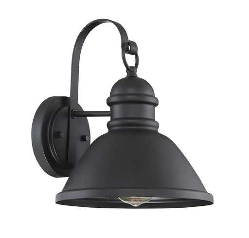 Farmhouse Barn Shade 10" 1-Light Outdoor Wall Sconce in Matte Black