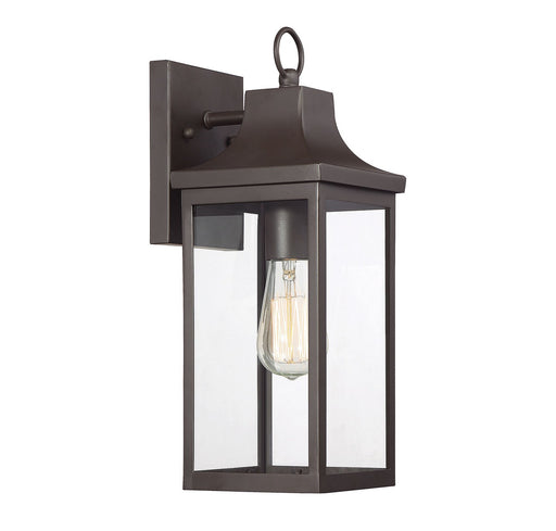 Craftsman Clear Glass 15" 1-Light Outdoor Wall Lantern in Oil Rubbed Bronze