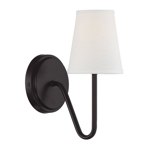 Small Fabric Shade 1-Light Bath Sconce in Oil Rubbed Bronze