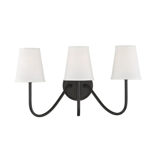 Armed Fabric Shade 3-Light Wall Sconce in Oil Rubbed Bronze