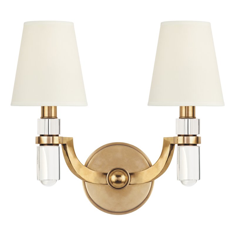 Dayton 2-Light Wall Sconce in Aged Brass