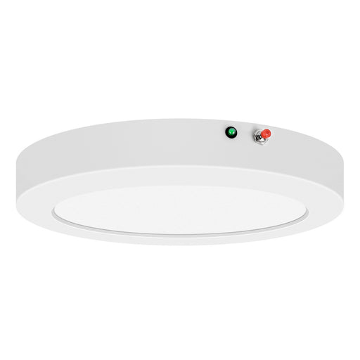ModPLUS 120-277v Emergency Backup LED Round Flush Mount in White Finish