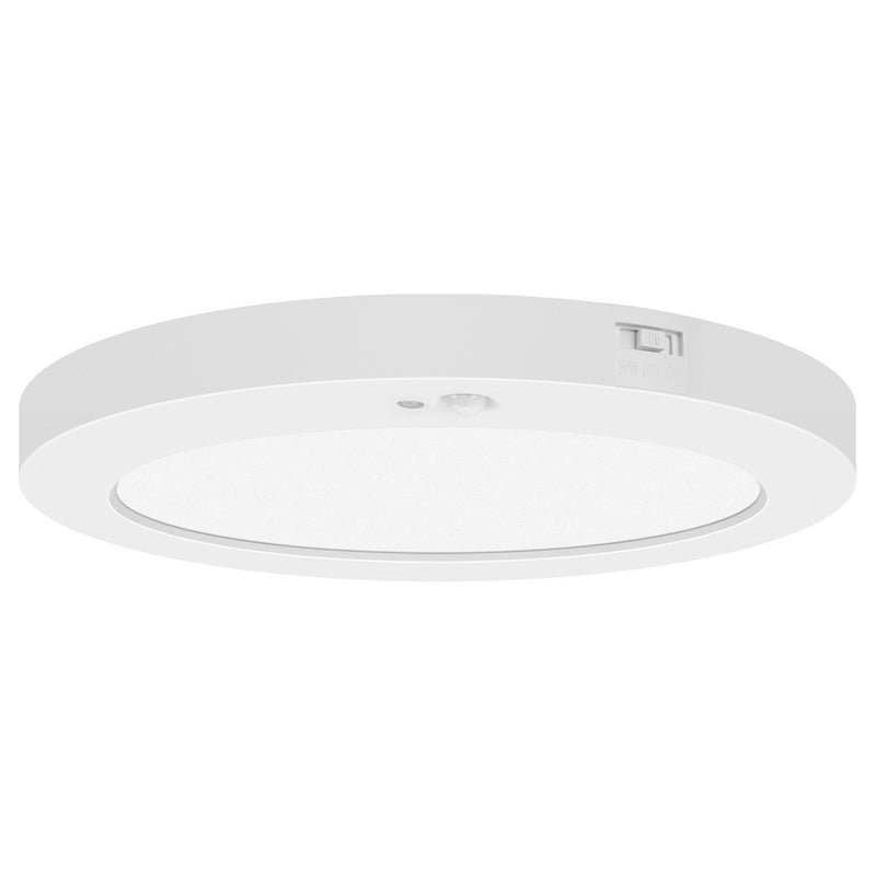 ModPLUS Motion Sensor LED Round Flush Mount in White Finish
