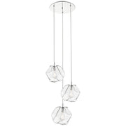 Boulder 3-Light LED Pendant in Mirrored Stainless Steel