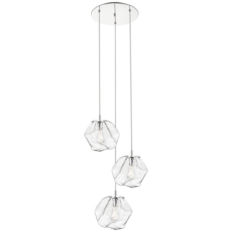 Boulder 3-Light LED Pendant in Mirrored Stainless Steel