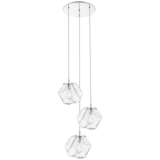 Boulder 3-Light LED Pendant in Mirrored Stainless Steel
