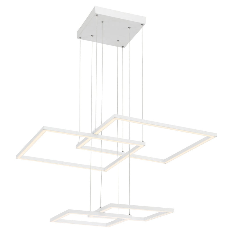 Squared LED Pendant in White