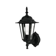 Large Clear Glass Outdoor Wall Lantern in Black