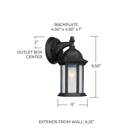 Main Street Small Outdoor Wall Lantern in Black