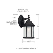 Main Street Medium Outdoor Wall Lantern in Black