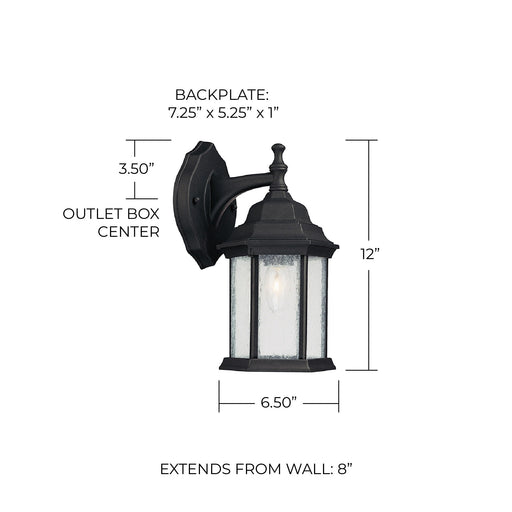 Main Street Medium Outdoor Wall Lantern in Black