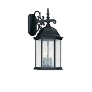 Main Street Medium 3-Light Outdoor Wall Lantern in Black