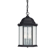 Main Street 3-Light Outdoor Lantern Pendant in Black