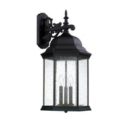Main Street Large 3-Light Outdoor Wall Lantern in Black