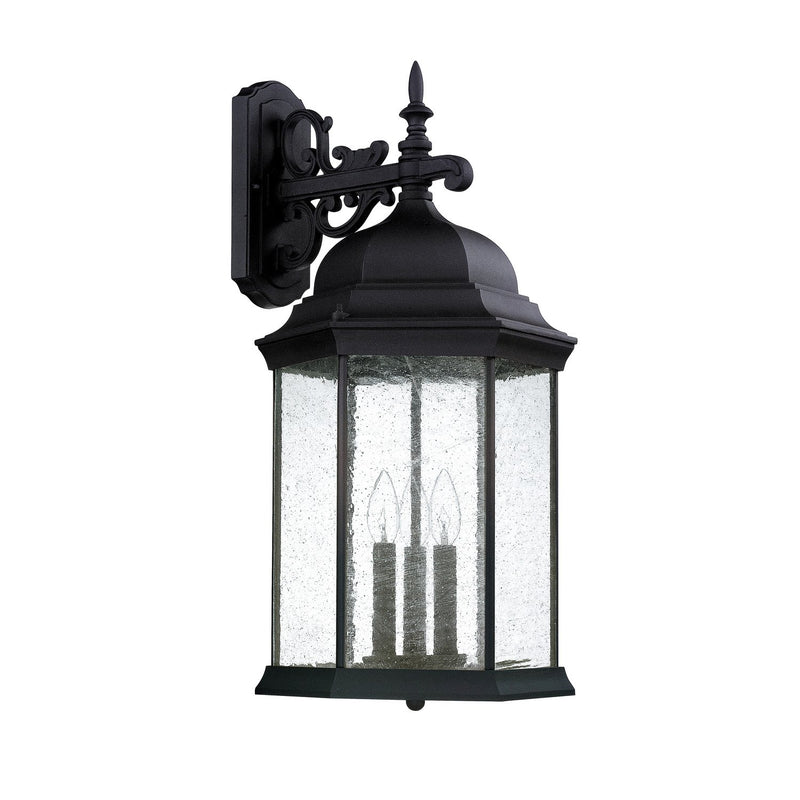 Main Street Large 3-Light Outdoor Wall Lantern in Black