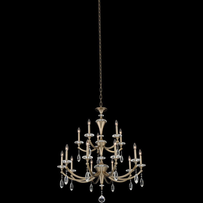 Floridia 15-Light Chandelier in Matte Brushed Champagne Gold