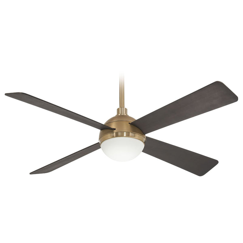 Orb 54" LED Ceiling Fan in Brushed Brass/Soft Brass / Brushed Carbon