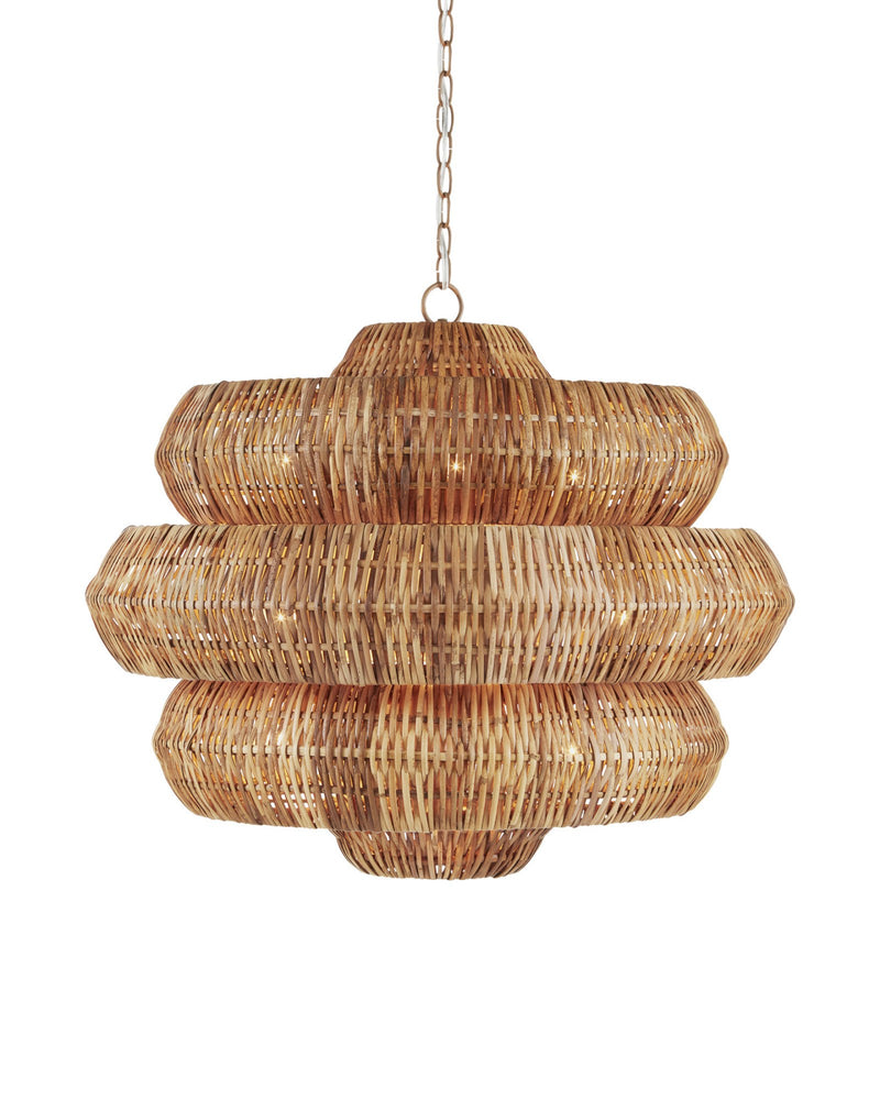Antibes 9-Light Medium Tiered Pendant in Natural / Khaki