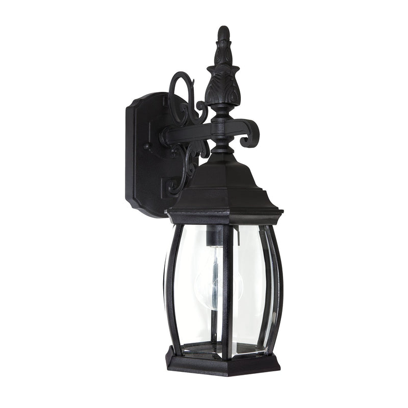French Country Small Outdoor Wall Lantern in Black