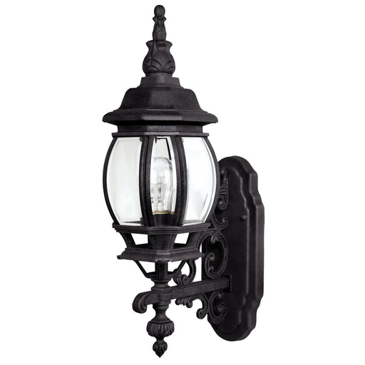 French Country Large Outdoor Wall Lantern in Black