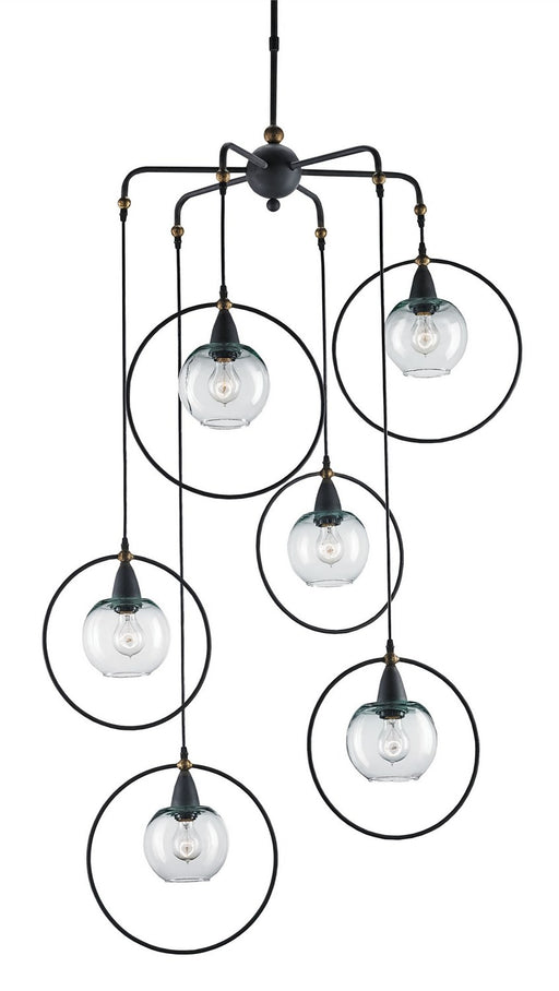 Moorsgate 6-Light Cluster Pendant in Blacksmith/Old Brass/Clear