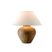 Calabria 1-Light Table Lamp in Reggio with Off-White Hardback Linen Fabric Shade